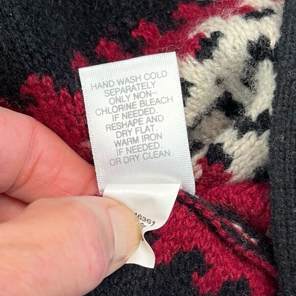 J Jill Blanket Aztec Cardigan Womens M L Wool Blend Long Sweater Western Boho - Picture 12 of 12